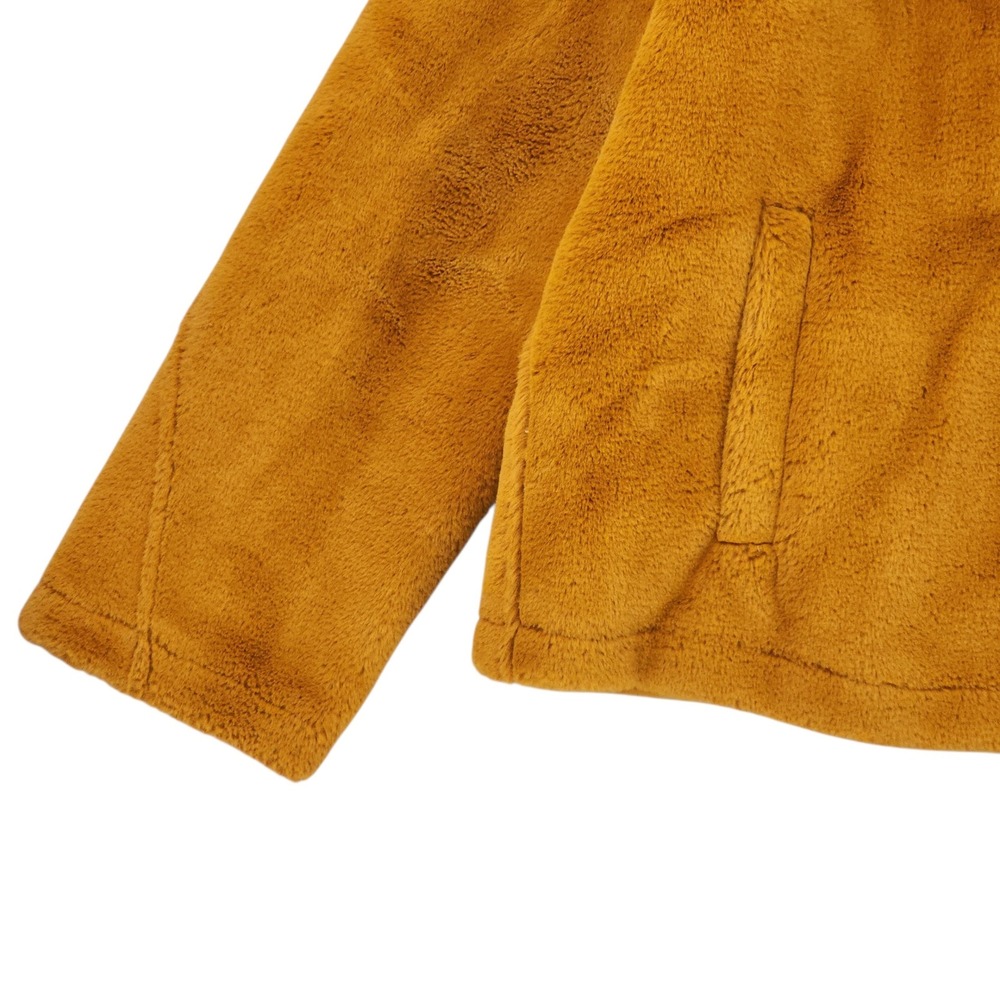 Avec Les Filles Faux Fur‎ Coat XL Women Mustard Yellow Teddy Jacket Plush Luxury - Picture 10 of 12